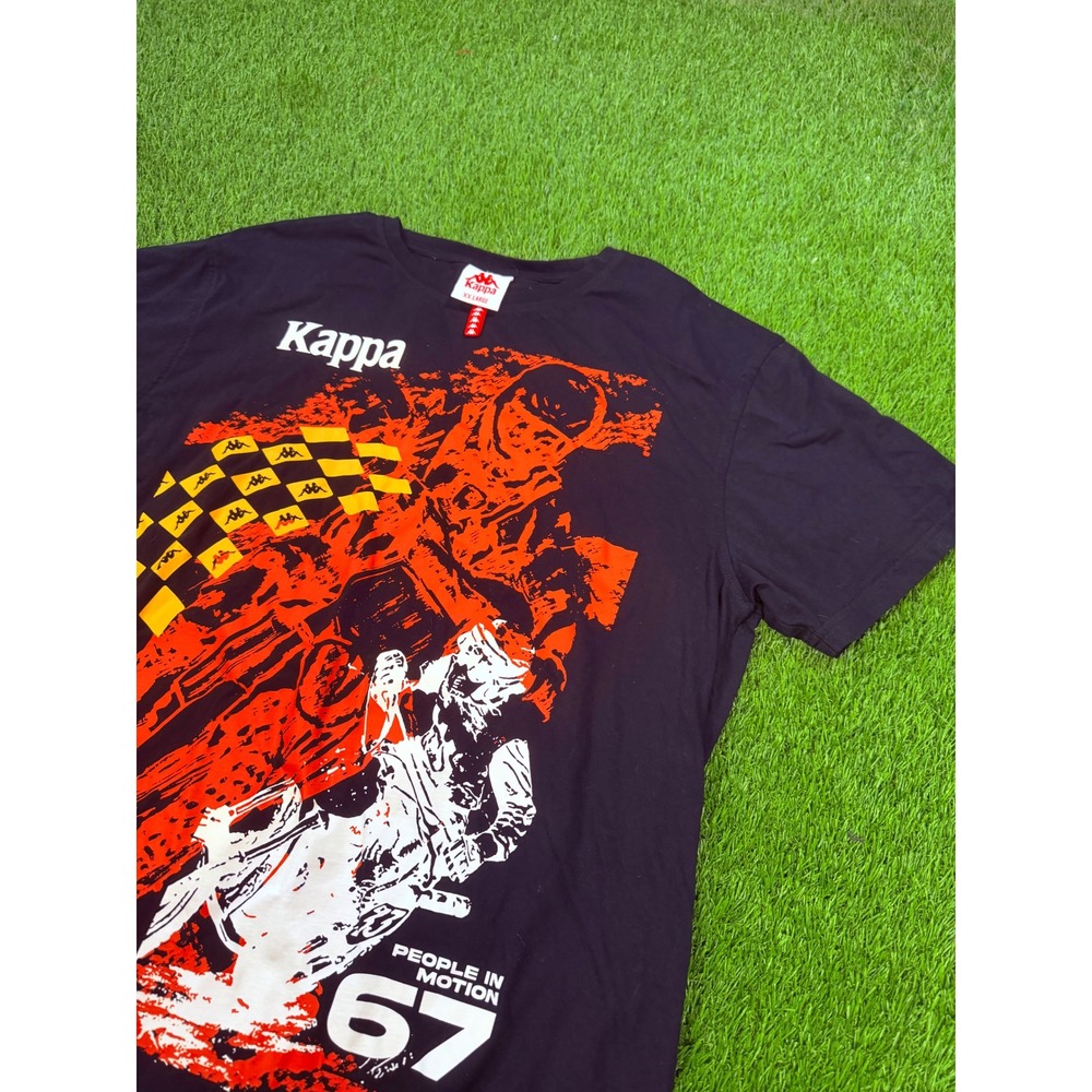 Kappa Mens People in Motion 67 Motocross Graphic T-Shirt Black XXL